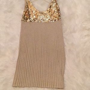 bebe Dresses - Gold and coco cocktail dress bebe Dresses - Gold and coco cocktail dress